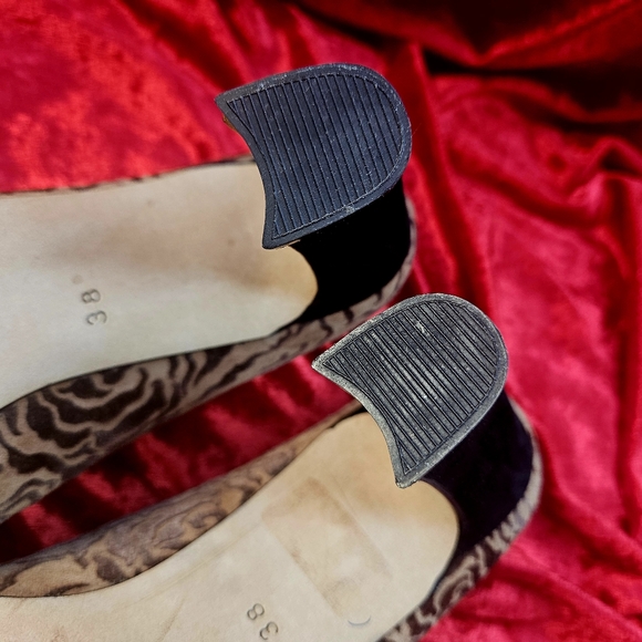 Shoes Vintage PANCALDI Velvet Leather Women Italy 1990s - Picture 14 of 16